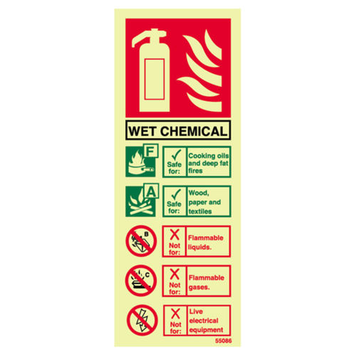 Wet Chemical Extinguisher ID Sign (55086R)